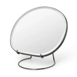 Ferm Living Pond table mirror, Dark chrome Silver-coloured New