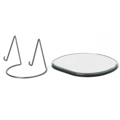 Ferm Living Pond table mirror, Dark chrome Silver-coloured New