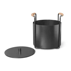 Ferm Living Port kindling and ash bucket, Black Hot