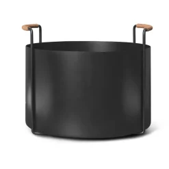 Ferm Living Port wood basket, Black Best