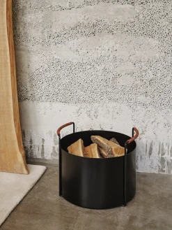 Ferm Living Port wood basket, Black Best