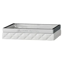 Lene Bjerre Portia soap dish, white-silver Silver-colouredWhite Clearance