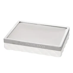 Lene Bjerre Portia soap dish, white-silver Silver-colouredWhite Clearance