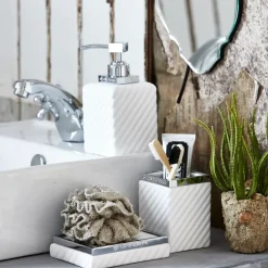 Lene Bjerre Portia toothbrush mug, white-silver Silver-colouredWhite Hot