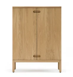 Stolab Prio cabinet high, Oak natural oil. wooden door Beige Discount
