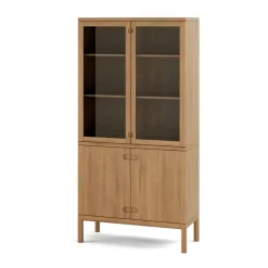 Stolab Prio display cabinet, Oak natural oil with lighting Beige Clearance