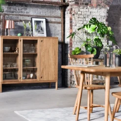 Stolab Prio tall bench, Oak natural oil. glass door Beige Online