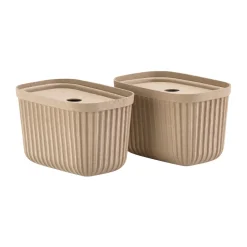 Zone Denmark Pulp storage box 15x23 cm 2-pack, Natural Brown Best