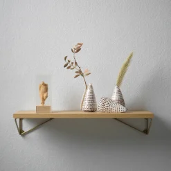 Maze Pythagoras XS shelf, oak, brass Brown Hot