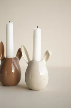 DBKD Rabbit candlestick 13 cm, Vanilla White New