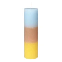 Broste Copenhagen Rainbow block candle 25 cm, Pineapple cloud BlueBeigeYellow