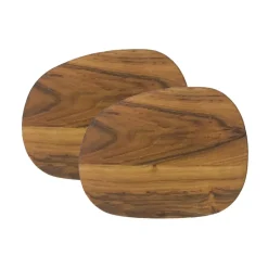 Aida Raw butter dish 14x19 cm 2-pack teak, Brown Outlet