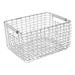 KORBO Rectangular 15 storage basket, Galvanised steel Silver-coloured Outlet