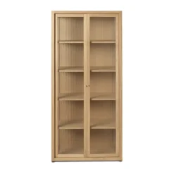 Ferm Living Reed display cabinet 70x155 cm, Natural oak Beige Outlet