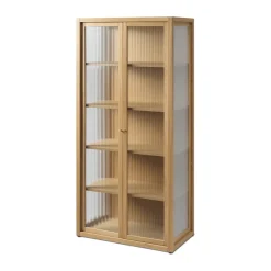 Ferm Living Reed display cabinet 70x155 cm, Natural oak Beige Outlet