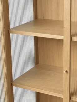 Ferm Living Reed display cabinet 70x155 cm, Natural oak Beige Outlet