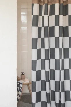 Mette Ditmer Retro shower curtain 150x200 cm, Dark Grey
