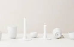 Lyngby Porcelæn Rhombe candle holder 3 cm, White Hot