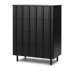 Normann Copenhagen Rib dresser 4 drawers, Soft Black Clearance