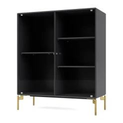 Montana Ripple II display cabinet 69.6x82.2x30 cm, Anthracite-legs brass Grey Outlet