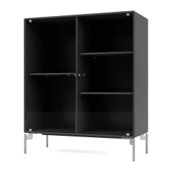 Montana Ripple II display cabinet 69.6x82.2x30 cm, Anthracite-legs chrome Grey Discount