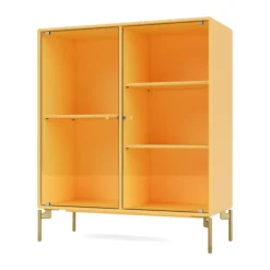 Montana Ripple II display cabinet 69.6x82.2x30 cm, Acacia-legs brass Yellow Best