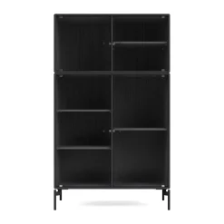 Montana Ripple III display cabinet 69.6x117.6x38 cm, Anthracite-legs black Grey Hot