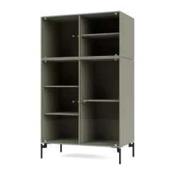 Montana Ripple III display cabinet 69.6x117.6x38 cm, Fennel-legs black Grey Clearance