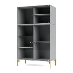 Montana Ripple III display cabinet 69.6x117.6x38 cm, Fjord-legs brass Grey