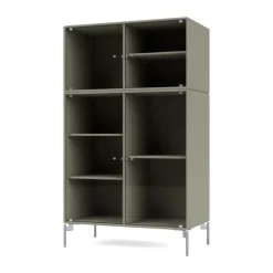 Montana Ripple III display cabinet 69.6x117.6x38 cm, Fennel-legs chrome Grey Hot