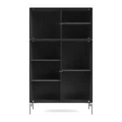 Montana Ripple III display cabinet 69.6x117.6x38 cm, Anthracite-legs chrome Grey Clearance