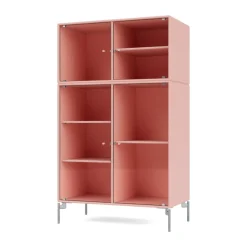 Montana Ripple III display cabinet 69.6x117.6x38 cm, Ruby-legs chrome Pink Outlet