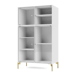 Montana Ripple III display cabinet 69.6x117.6x38 cm, New-legs brass White Hot