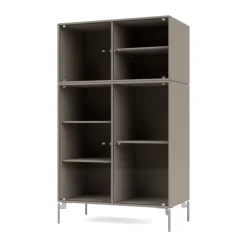 Montana Ripple III display cabinet 69.6x117.6x38 cm, Truffle-legs chrome GreyBrown Discount
