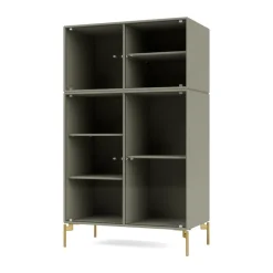 Montana Ripple III display cabinet 69.6x117.6x38 cm, Fennel-legs brass Grey Discount
