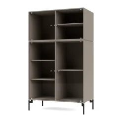 Montana Ripple III display cabinet 69.6x117.6x38 cm, Truffle-legs black GreyBrown Discount
