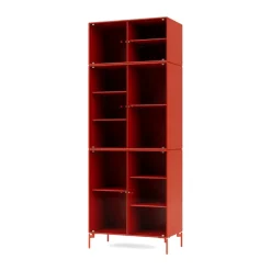 Montana Ripple IV display cabinet 69.6x187.2x38 cm, Rosehip-legs rosehip Orange Hot