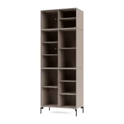 Montana Ripple IV display cabinet 69.6x187.2x38 cm, Mushroom-legs black Beige Clearance