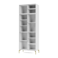 Montana Ripple IV display cabinet 69.6x187.2x38 cm, New-legs brass White Outlet