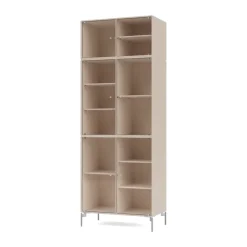 Montana Ripple IV display cabinet 69.6x187.2x38 cm, Clay-legs chrome Grey Outlet