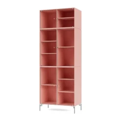 Montana Ripple IV display cabinet 69.6x187.2x38 cm, Ruby-legs chrome Pink