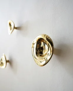 Hein Studio Ripple no. 02 large knob, Brass Gold-coloured New