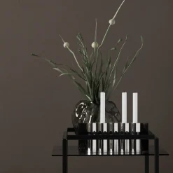 New Works Ripply candle sticks, Stainless steel Silver-coloured