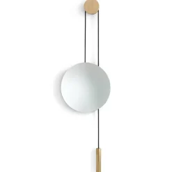 New Works Rise and Shine mirror, Natural oak-brass weight Beige New