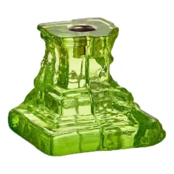 Kosta Boda Rocky Baroque candle sticks 95 mm, Kryptonite Green Hot