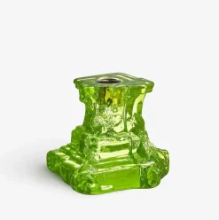 Kosta Boda Rocky Baroque candle sticks 95 mm, Kryptonite Green Hot