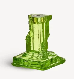 Kosta Boda Rocky Baroque candle sticks 150 mm, Kryptonite Green Clearance