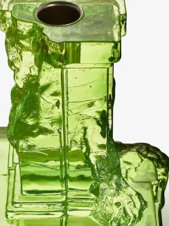 Kosta Boda Rocky Baroque candle sticks 150 mm, Kryptonite Green Clearance