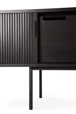 Ethnicraft Roller Max TV unit, Lacquered teak--2 doors Black Hot