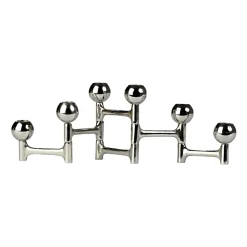 POLSPOTTEN Round Folding candlestick 48x15 cm, Silver Silver-coloured Best